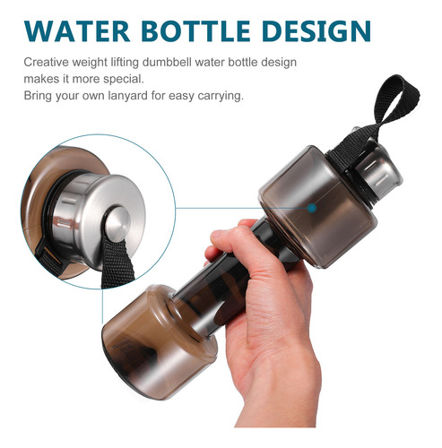 Botella De Agua Creativa, 750 Ml, Con Forma De Mancuerna, 1