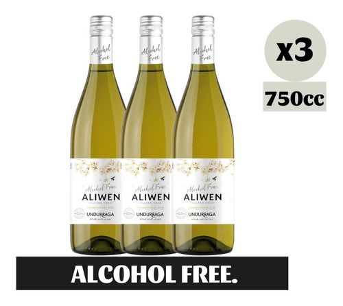 3x Vino Undurraga Aliwen Sin Alcohol Cabernet - Chardonnay 