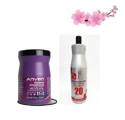  Anven Decolorante Morado 350 Grs - Incluye Peroxido 20 Vol