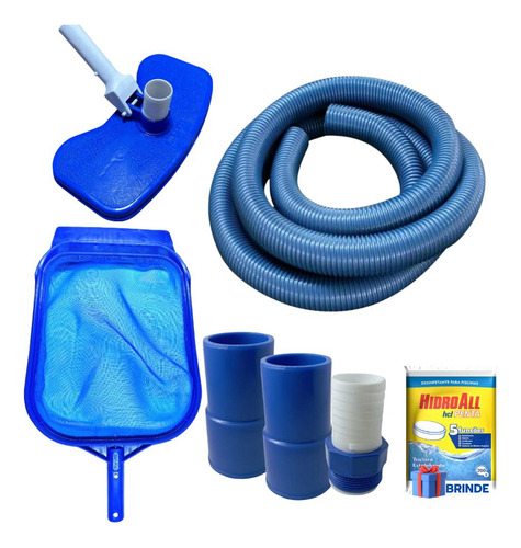 Kit Piscina (peneira,aspirador,mangueira 6m Completa+brinde)