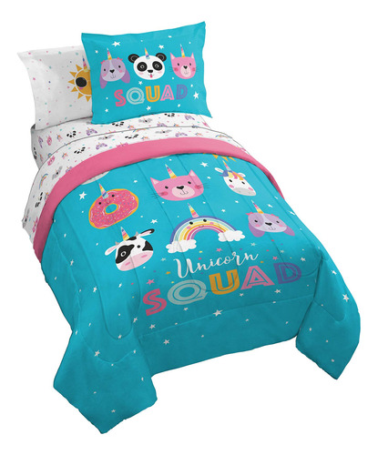 Juego De Cama Trend Collector Unicorn Squad De 5 Piezas...