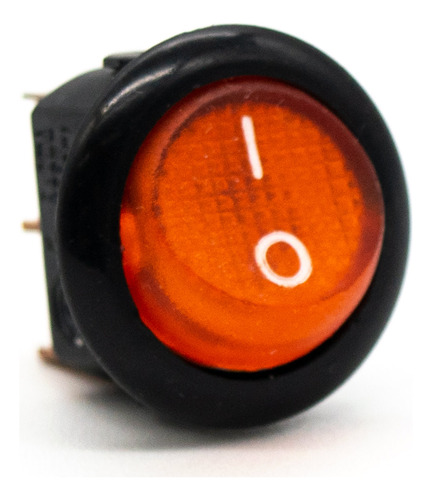 Llave Interruptor Redonda 23.6mm (21mm) Con Luz Ambar 10a
