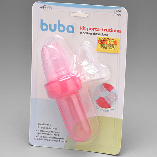 Chupeta Para Frutas Com Colher E Bico Porta Frutinha Rosa