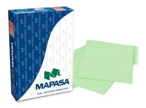 Folder Mapasa Tamaño Oficio Color Verde 100pzs Pv0002