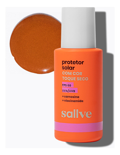 Protetor Solar Facial Sallve Fps 60 Cor 70 40g Creme