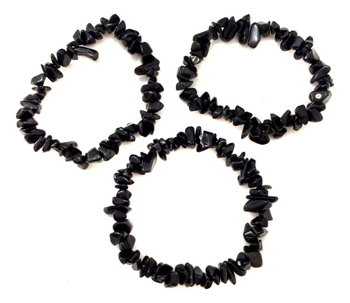 Pulseira De Cascalho Turmalina Negra Pedra Da Proteção