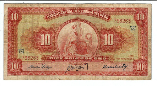 Perú - Billete 10 Soles De Oro 1962 - 796263.