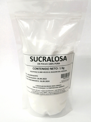 Sucralosa Pura Polvo - 1 Kg Endulzante