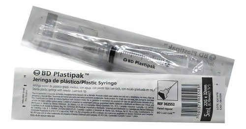 Bd Plastipak Jeringa 5ml 22gx32mm 1 Pieza Capacidad en volumen 5 mL