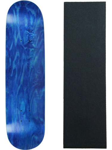 Tabla Skate Pro 7 Capa Arce Canadiense Manchado Color Azul