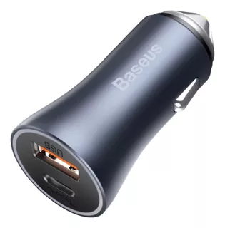 Cargador De Auto Baseus Dual, 1 Puerto Usb Y Tipo C, 40w