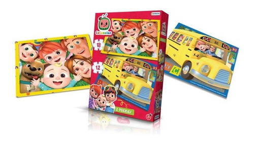 2 Puzzles Cocomelon Rompecabezas 12 Y 18 Piezas Didactico