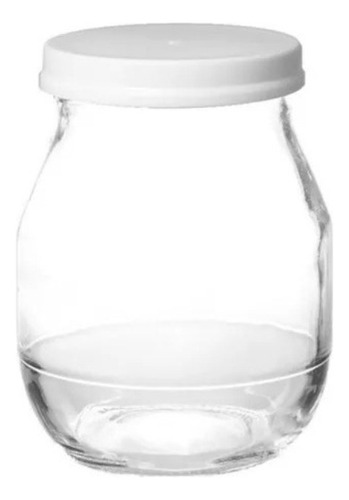 Frasco De Vidrio Yogurt 220cc Con Tapa Plastica Pack X 20un Cristal