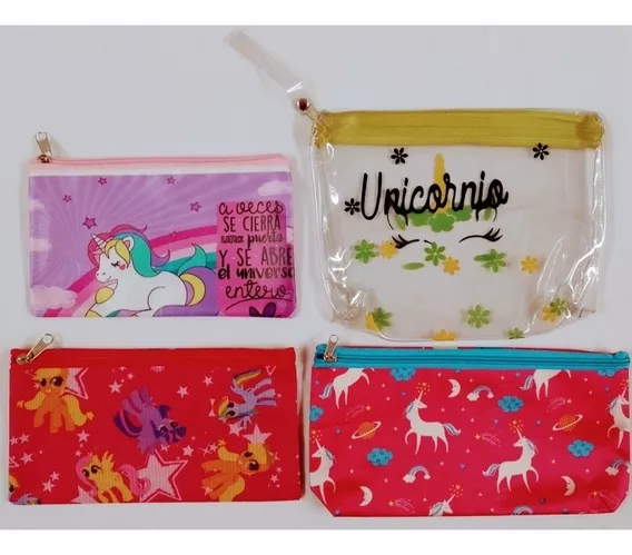 Lapicera Escolar para niña con diseño de Unicornio Idea Nuova Lapicera,  estuchera ovalada con licencia