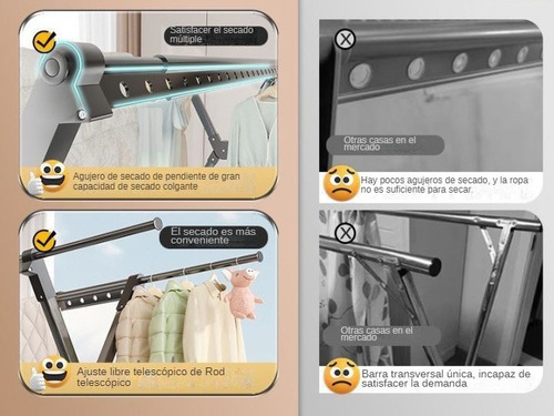 Tendedero De Ropa Plegable Tripolar En Forma De X Metálico