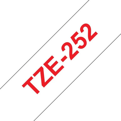 Cinta Laminada Rotuladora Brother P-touch Tze-252 24mm 8m Color Rojo sobre blanco