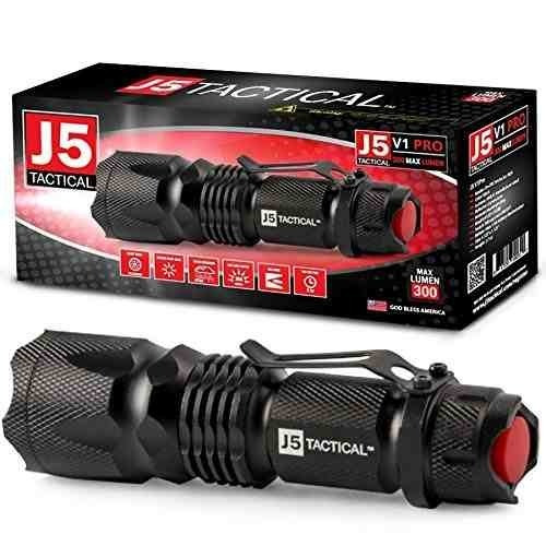 Linterna J5 Tactical V1-Pro color negro luz blanco brillante