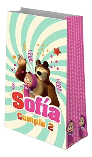 Bolsas Golosineras Personalizadas Masha Y El Oso X10