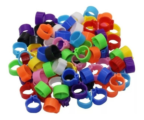 100 Anilhas De Plastico 8mm Clik 10 Cores Sortidas