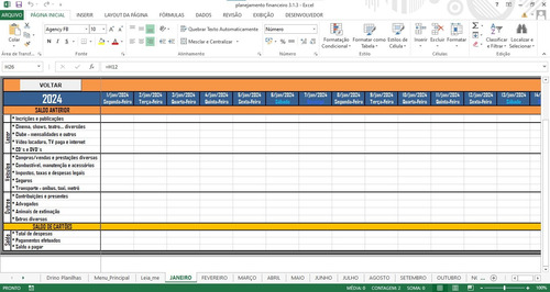 Planilha Planejamento Financeiro