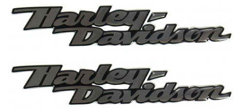 Adesivos Compatível Harley Davidson Resinado 20x3cm Par Rs19 Cor Harley Davidson Motor Clothes Resinado Cromado