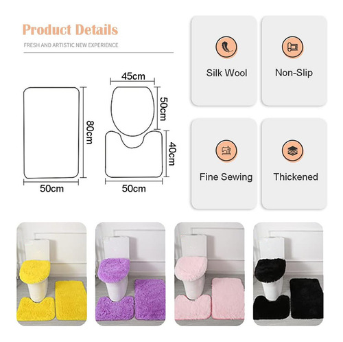 Mp Juego De Alfombras De Baño, Funda Para Tapa De Inodoro,