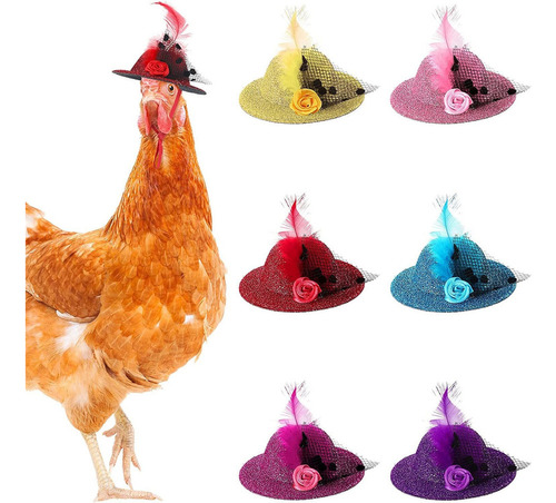 6 Pcs Sombreros De Pollo For Gallinas Y Mascotas Pequeñas