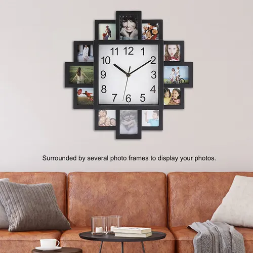 Reloj de pared con marcos de fotos hotsell