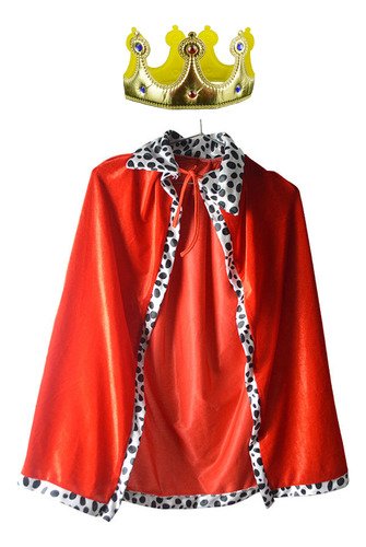 Capa De Disfraz De Rey Infantil Con Corona Halloween