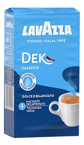 Café Molido Lavazza Dek Classico 250 G.  Descafeinado 