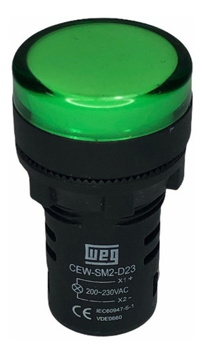 Sinaleiro De Led Verde Weg 22mm 220vca Ip54 Cew-sm2-d23