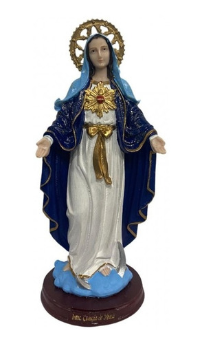 Imagem Imaculada Sagrado Coracao De Maria 30 Cm Resina