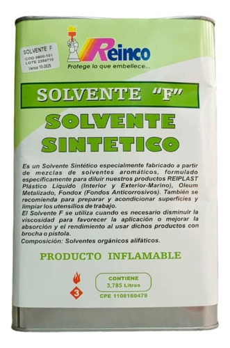 Solvente Sintético F De Galón Marca Reinco 