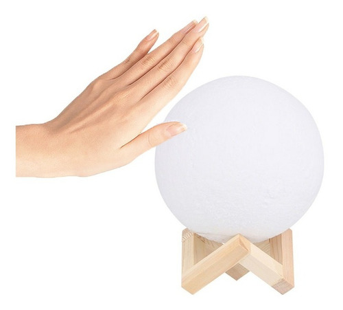 Lampara Luna Luz De Noche Led Decoracion De Tocador Estructura Marrón Claro