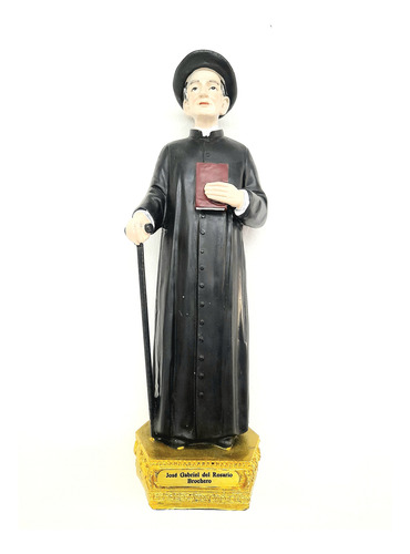 Imagen Cura Brochero Poliresina 20cm - Santería San Juan Negro