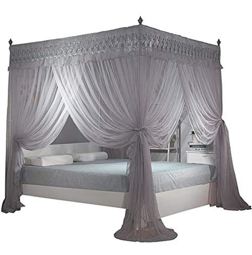 ~?nattey 4 Corners Post Canopy Bed Cortinas Para Niñas Y Adu