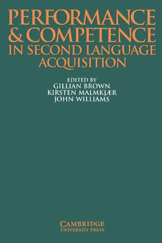 Libro Performance And Competence In Second Language Acqu De