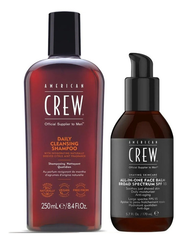 Shampoo Cabello Graso + Crema Post Afeitado American Crew