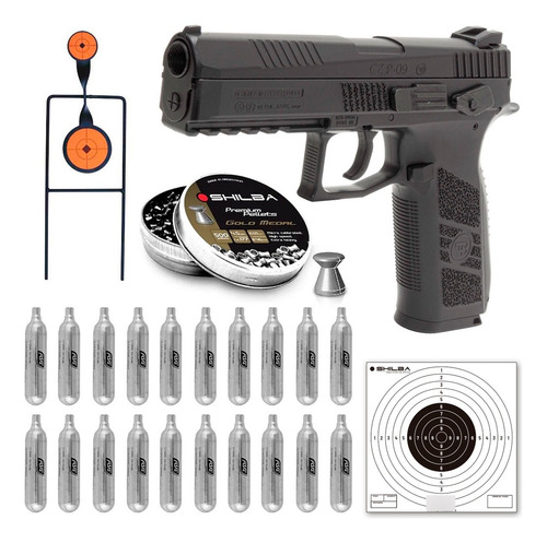 Imagen 1 de 9 de Pistola Asg Cz P-09 + Balines 4.5mm + Co2 + Blanco (combo 6)
