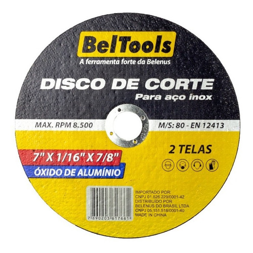 Disco De Corte Aço Inox 7x7/8 Beltools 30 Unidades