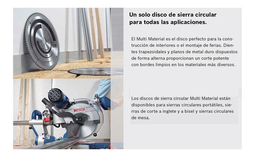Imagen 4 de 7 de Disco Sierra Bosch 10'' 254mm 80 Dientes Madera Mdf Melamina