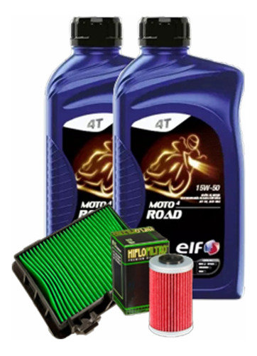 Kit Ktm Duke Rc Adv 390 Filtros Aceite Aire + Elf Semi 15w50