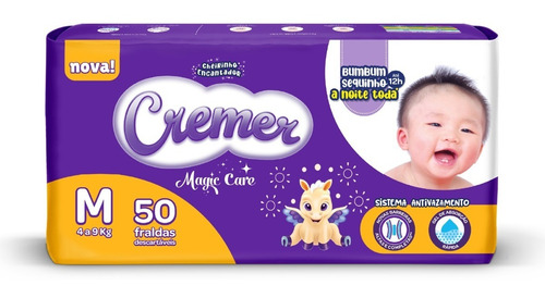 Imagem 1 de 4 de Fralda Cremer Mega M 50 Unidades
