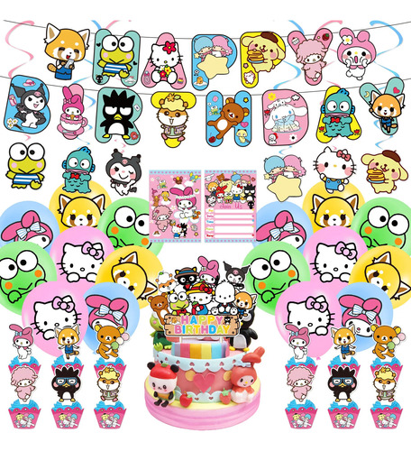 Set Cumpleaños Sanrio My Melody/hello Kitty (envio Gratis) 