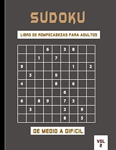 Libro: Sudoku Libro De Rompecabezas Para Adultos De Medio A