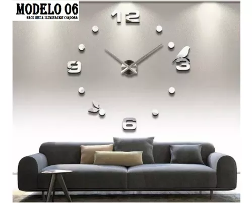 Reloj Gigante De Pared Modelo Pajarito Grandes Efecto 3d.