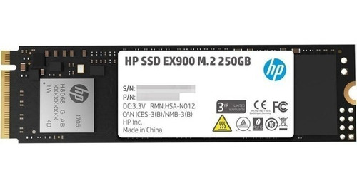 Disco Duro Sólido Hp Ex900, 250gb, M.2, Nvme 1.3