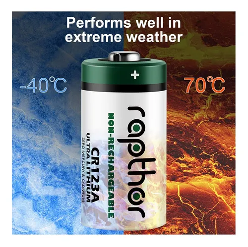 Pilas De Litio Rapthor Cr123a 1650 Mah De Alta Potencia Ul 3