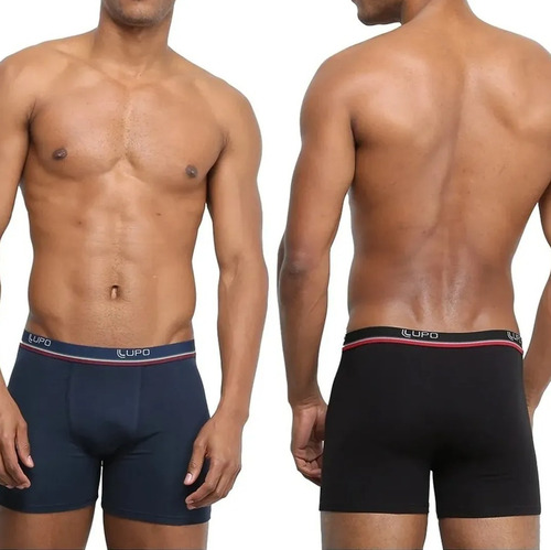 Imagem 6 de 7 de Kit 4 Cuecas Boxer Lupo Em Algodão Masculina Cotton Original