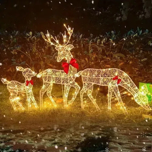 Decoração De Rena De Natal Cb Iluminada Por Veedos
